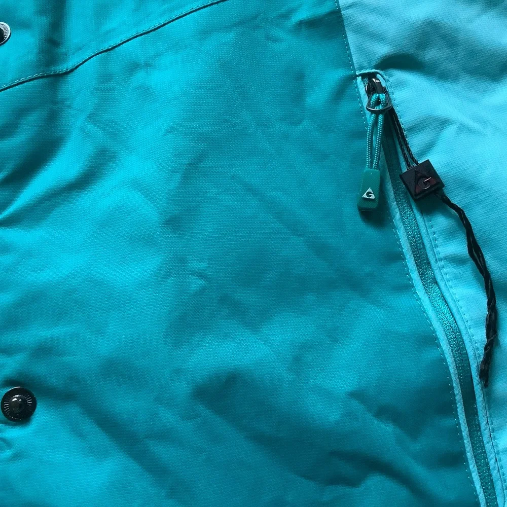 Gerry fleece lined winter jacket large green hiking outdoor coat parka size L